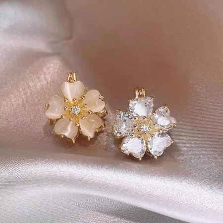 Double Side Wear Blossom Flower Earrings