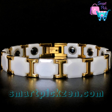 Aradoo Ceramic Bracelet White & Golden (BR0040)