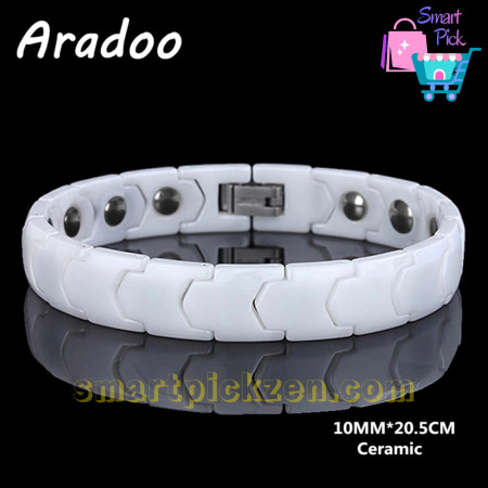 Aradoo Ceramic Dreamy White Magnetic Bracelet (BR0042)