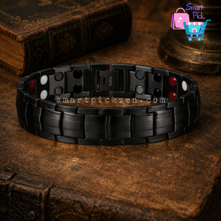 Double Row Magnetic Therapy Bracelet Black (B0051)
