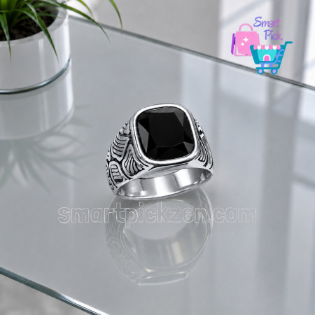 Stainless Steel Men's Signet Ring (SPR0053) [Size 8-13]